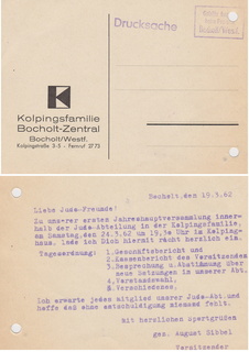 Einladung erste Jahreshauptversammlung 1962